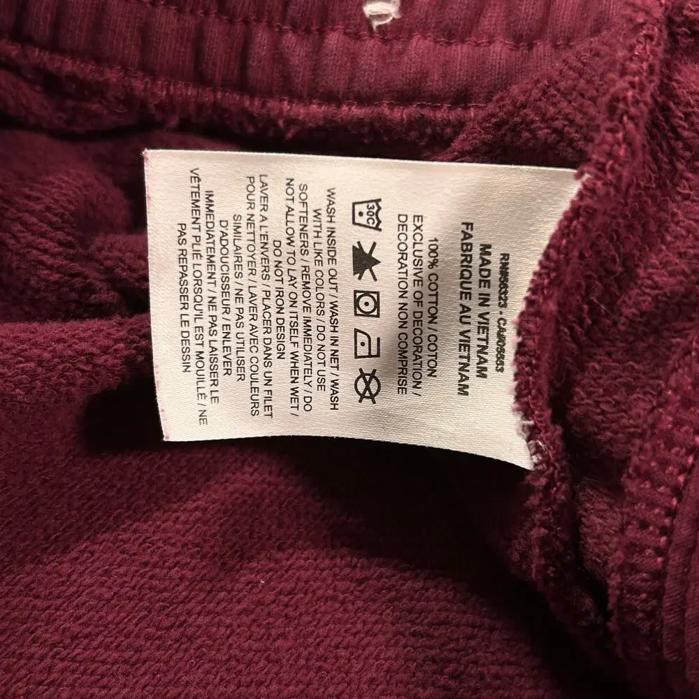 Air Jordan Flight burgundy athleisure casual loose fit gym sweatpants mens M